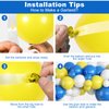 124PCS Blue Yellow White Balloon Garland Arch Kit, 18 12 5 inch Matte Blue White Yellow Balloons Garland Kit, Decoration Balloons for Birthday Baby Shower Wedding Anniversary Picnic Festival Party