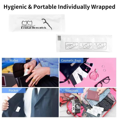200 Count Dental Floss Picks Individually Wrapped, Eyxformula Oral Care Flossers for Adults & Kids, Travel Dental Picks for Teeth Cleaning, Tight Spaces Cleaning, Plaque Remover(4 Pack)