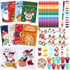 Pasimy 110 Pcs Christmas Party Favors Color Book Bulk Christmas Small Gifts Set Goodies Bag Stuffers Holiday Gingerbread Mini Activity Book Crayon Glasses Sticker Stamp for Xmas Winter Fillers Prizes