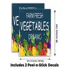 Farm Fresh Vegetables Organic (24" X 36") Vinyl Decal Only (Pack of 2) |Sign|Sticker|Poster