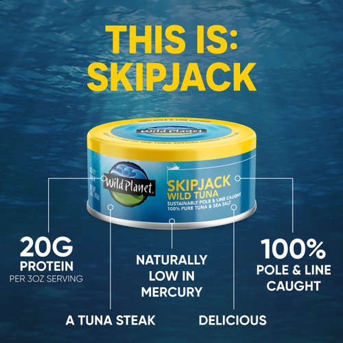Wild Planet Wild Skipjack Light Tuna, Sea Salt, 5 oz