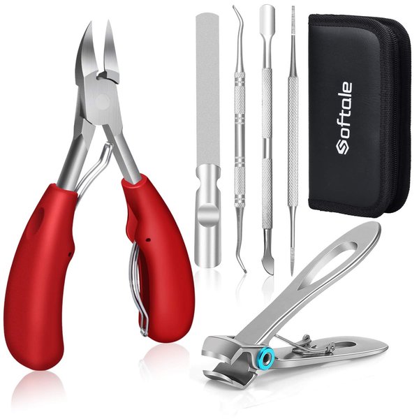 Podiatrist Toenail Clippers, Professional Thick Toenail Clippers for Thick & Ingrown Nails, Wide Jaw Opening Nail Clippers Set Toenail Clippers for Ingrown Manicure, Pedicure, Men, Women, Seniors