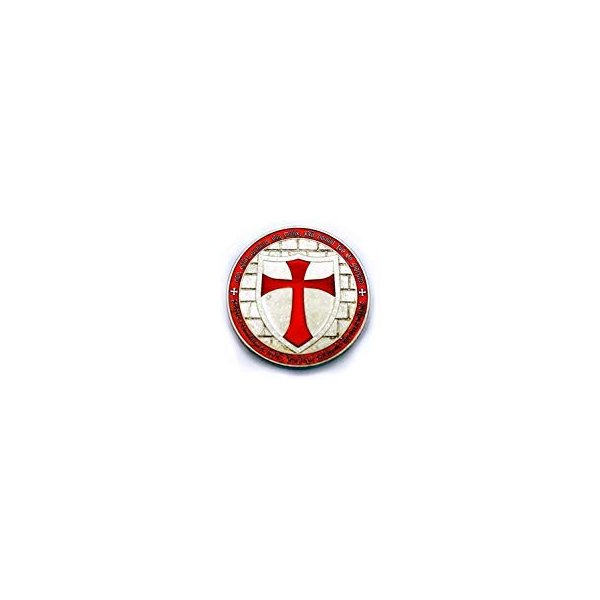 Equinox MR Commemorative Knights Templar Cross Masonic Mason Coin Red Enamel with Case