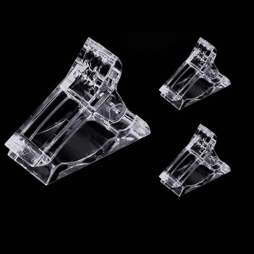 ZBX 10Pcs Nail Tips Clip Clear Transparent Nail Clips for Quick Building Polygel nail forms Nail clips for polygel Finger Nail Extension UV LED Builder Clamps Manicure Nail Art Tool