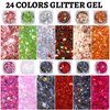 Teenitor 24 Colors Face Glitter Body Glitter Gel, Hair Glitter Gel, Face Glitter Makeup Glitter Gel for Face, Body, Hair