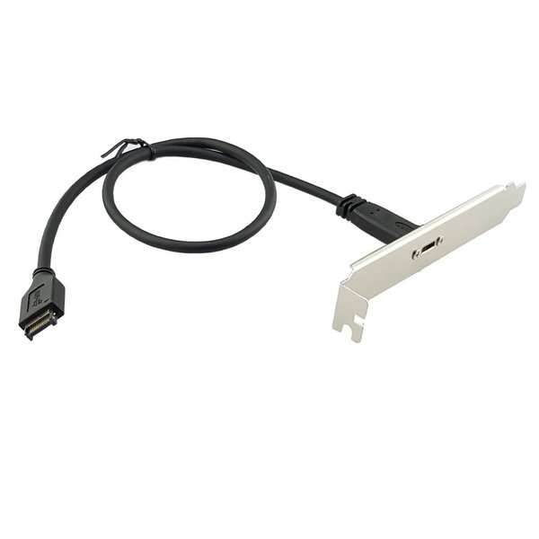 Seadream USB 3.1 Front Panel Header Type E to USB-C Type-C Female Extension Cable 50cm 0.5m with Panel Mount Screw