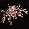 Teyglen Simple Full Rhinestones Bride Wedding Hair Comb Hair Pieces for Bride Bridal Crystal Side Hair Comb Hair Accessories for Women Girls (Rose gold)