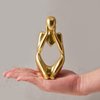 FJS Gold Decor Thinker Statues for Table Decor Abstract Art Sculpture Set of 3 Golden Resin Figurines Decorations for Home Living Room Office Shelf Decoration