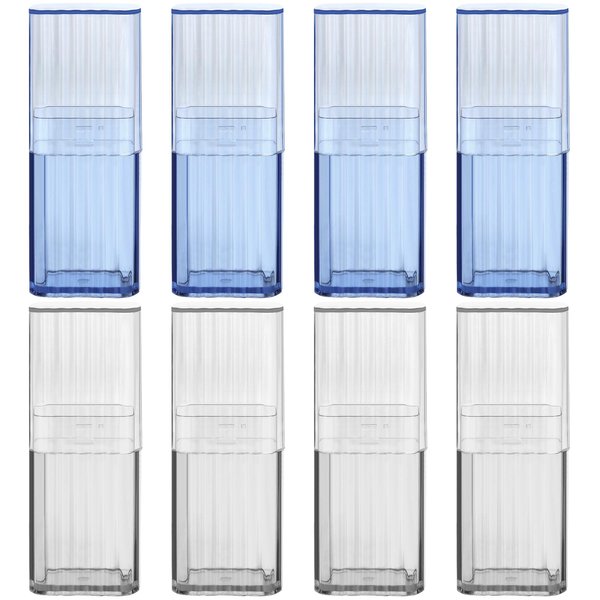 Runloon 8Pcs Mini Portable Dental Floss Storage Box, Flosser Band-Aid Toothpick Holder Cotton Swab Boxs Travel Storage Case, Transparent Small Dispenser Container for Small Item Storage