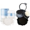 Fusang 2PCS Dry Shampoo Powder & Hairline Powder Set,Mattifying Refreshing Dry Shampoo Hairline Cover Up Powder for Women,Travel Size Root Touch Up Powder(Black)