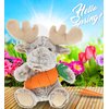DolliBu Happy Easter Super Soft Plush Sitting Moose with Carrot - Cute Stuffed Animals with Carrot Plush Toy, Perfect Easter Holiday Surprise Gift - 11" Inch