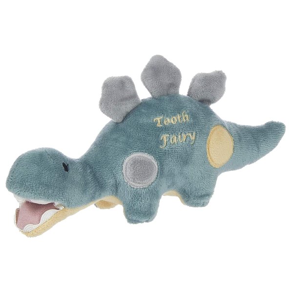 Maison Chic | Dino The Dinosaur Tooth Fairy Pillow Stuffed Animal Plush Figure with Pocket in His Mouth | Perfect First Loose Tooth Gift for Son, Grandson, Stepson, Nephew | Celebrate First Milestone