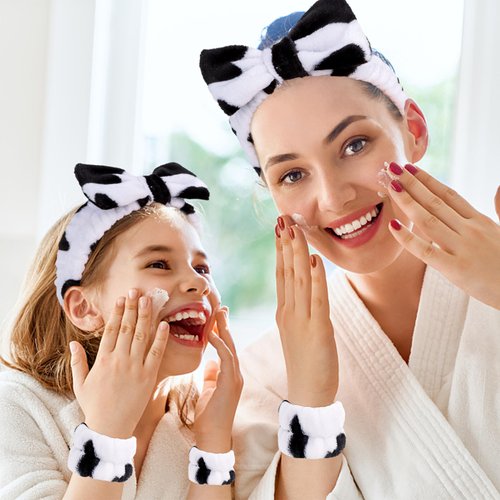 Casoty 6 Pcs Spa Headband Skincare Headband and Wristband Set, Headband for Washing Face, Face Wash Headband and Wristband Set, Spa Gifts for Girls, Hair Headband for Face Washing Shower Yoga
