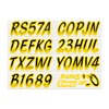 STIFFIE Whipline Black/Yellow 3" Alpha-Numeric Registration Identification Numbers Stickers Decals for Boats & Personal Watercraft