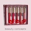 Beauty Concepts 5-Piece Matte Liquid Lipstick Set - Vivid Reds and Pinks, Long-Lasting Formula (2ml each), Red