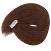 Sunny Hair Auburn Tape in Hair Extensions Auburn Brown Human Hair Extensions Tape ins Auburn #33 Tape in Natural Hair Extensions Burgundy Tape in Auburn Hair Extensions 50g 20pcs 18inch