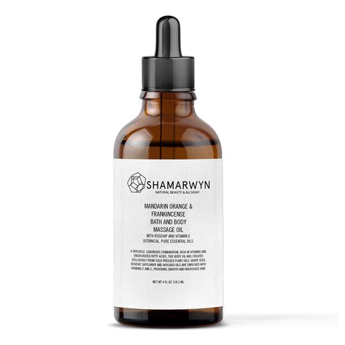 Mandarin Orange & Frankincense Body Oil | Natural Organic Bath & Massage Moisturizer with Rosehip & Vitamin E | 4oz