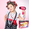 Hapgo Girls Beauty Salon Set Pretend Play Stylist Hair Cutting Kit Hairdresser Toys with Hair Dryer, Scissors, Barber Apron and Styling Accessories