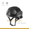 OneTigris Helmet MICH 2000, 3mm ABS Plastic Adjustable ACH Tactical Helmet with Ear Protection, Front NVG Mount and Side Rail (Black)