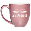 Daylor Lash Boss Makeup Lash Extension Artist Ceramic Coffee Mug Tea Cup Gift (16oz Rose Gold)