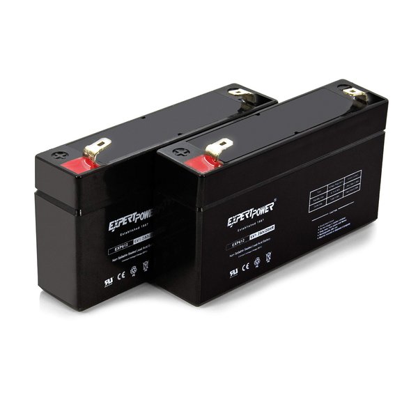 ExpertPower® 6v 1.2Ah SLA Rechargeable Battery - F1 Terminals / 2 Pack
