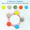 KAZOKU Baby Teething Toys for Babies 0-6 6-12 Months Baby Teether Rings Chew Toys for Infant Toddlers BPA Free Food Silicone Sensory Toys Relief Teething Toys for Baby Girls Boys Gifts (Pink)