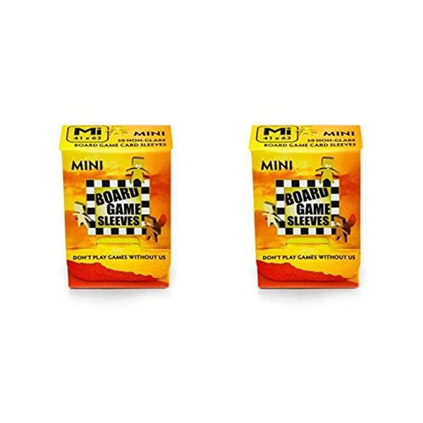 Arcane Tinmen Mini Non-Glare Board Game Card Sleeves – 41mm x 63mm – Bundle of 2 – 100 Sleeves Total