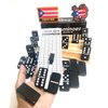 Puerto Rico Dominoes Adult Size Solid Black Puerto Rican Double six Domino Set - Full Game with Reusable Score Pad and Wooden Racks - Perfect for Family Fun!