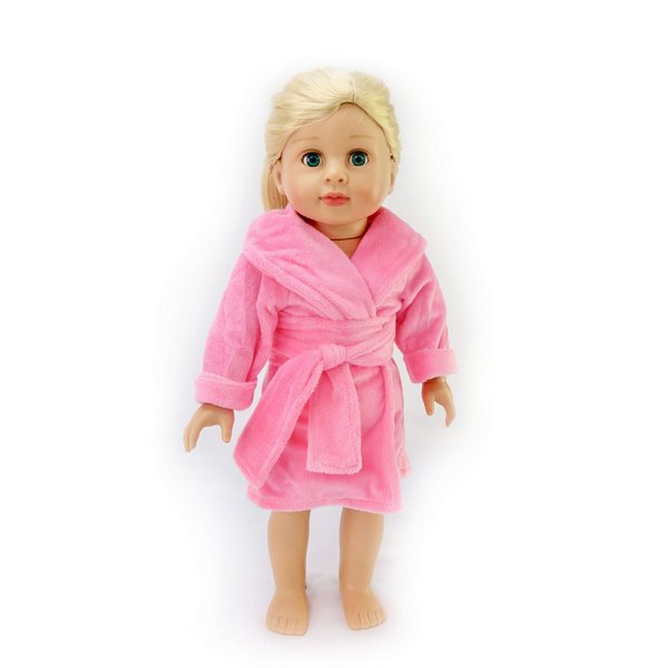 American Fashion World Pink Robe for 18-Inch Dolls | Premium Quality & Trendy Design | Dolls Clothes | Outfit Fashions for Dolls for Popular Brands