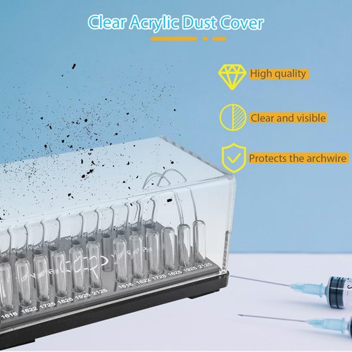 ANNWAH Dental Acrylic Archwire Organizer-Orthodontic Wire Box with Lid for Dental Clinic Arrange and Store Orthodontic Arch Wires Use(Square)