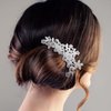 48 Pack Wedding Hair Comb Faux Pearl Crystal Bride Hair Accessories Flower Bridal Hair Jewelry for Wedding Hair Clips Rhinestone U Shaped Prom Hair Pins Silver Hair Vines for Brides Bridesmaid Girls