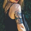 Oottati 2 Sheets Semi Permanent Waterproof Temporary Tattoos, 2 Weeks Long Last, 100% Plant-Based Ink Infinity Realistic Stickers, Lion Cross Jesus Maria