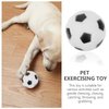 LUOZZY 4 Pcs Dogs Chew Toys Soccer Balls Puppy Biting Toys Football Shaped Interactive Dog Toy for Small Meidum Dogs Puppy Pet Supplies - Black & White