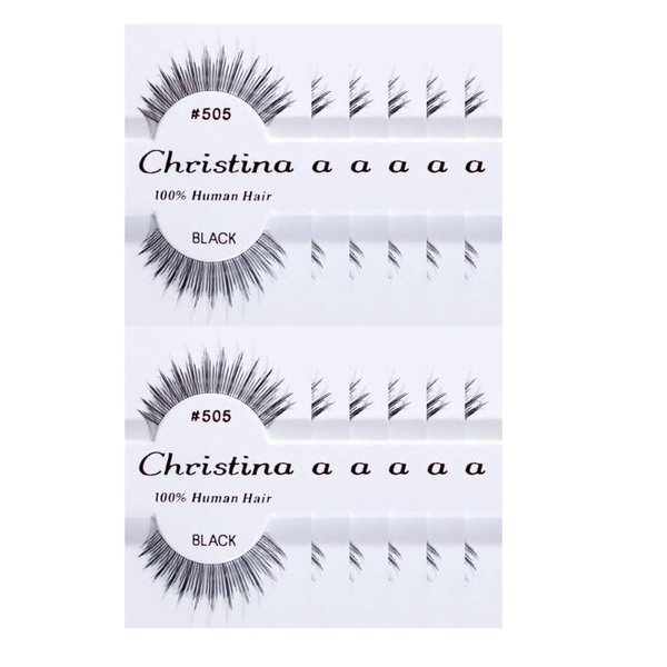 12 packs #505 Christina 100% Human Hair Fake Eyelashes