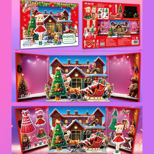 SIHPTO Christmas Magnetic Paper Dolls Dress-Up Game，Christmas Magnetic Dress Up Dolls for Girls，Magnetic Dress Up Baby，Magnetic Dress Up Book for Girls and Toddlers Aged 3+