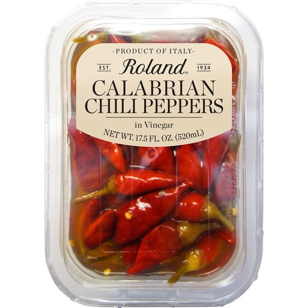 Roland Foods Calabrian Chili Peppers in Vinegar, Specialty Imported Food, 17.5-Ounce Package