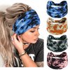 STGDAK Boho Headbands for Women Tie Dye Hair Bands Wide Headbands Soft Fabric Hair Wrap Knotted Head Turbans Non Slip Head Band Yoga Running Sports Workout Hair Accessories for Women Girls 4 Pack