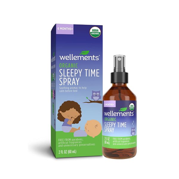 Wellements Organic Sleepy Time Spray | Calming Spray for Babies and Kids | 100% Pure Organic Essential Oils | Soothing Aromas for a Peaceful Night's Sleep | MADE SAFE Certified | 2 Fl Oz. | 6 Months+