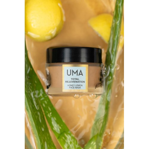 UMA Total Rejuvenation Honey & Lemon Mask for banishing acne-causing buildup and imparting dewiness to the complexion | Ultra-hydrating Face Mask | 100% Natural & Cruelty-free Skincare (0.7 oz)