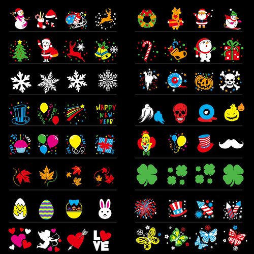 Christmas Lights Projector,Waterproof IP65 Indoor Motion Remote Control 10W LED Projector, 16 Slides Holiday Light Party Outdoor Garden House Apartment Kids Room Night Light