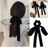 4Pcs Velvet Bow Hair Ties, BetterJonny Long Velvet Elastic Bow Tie Ribbon Elegant Hair Rope Hair Styling Accessories Twisted Criss Cross Knotted Hairband Long Tail Bow Hair Scrunchies for Women Girls