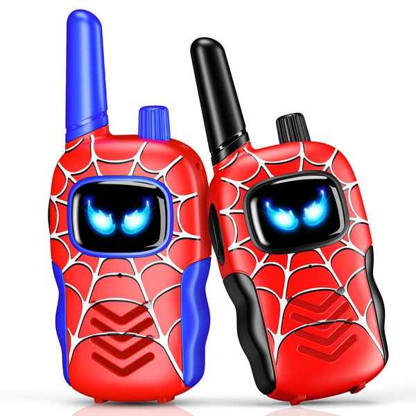 Spider Walkie Talkies for Kids Ages 3-8 Walkie Talkies Toys with Glowing Eyes for 3 4 5 6 7 8 Year Old Boys Kids Birthday Gift Outdoor Camping Toy for Boy Kid Age 3-5 5-7 4-6