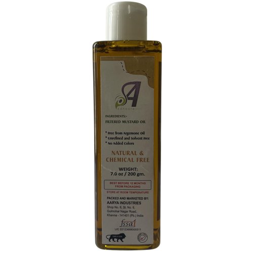 ADHAATA Mustard Oil | Kachi Ghani Mustard Seed Oil | Brassica Juncea | Unrefined | For Hair Growth | For Skin | For Massage | 100% Pure Natural | Cold Pressed Mustard Oil 7 Fl oz - (200 gram)