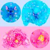 2 Pack Jelly Cube Crunchy Slime, Clear Slime for Girls Boys, Jelly Cube Slime Kit, Non Sticky Water Slime Stress Relief Toy, for Kids Party Favors, School Education and Birthday Gift(Blue & Pink)