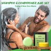 Rosemary Shampoo and Conditioner Bar Set for Hair Growth Solid Shampoo Conditioner Soap for Straight Curly Oily Dry Hair Moisturizing Cleansing Zero Waste 2x80g Soaps 2 Wooden Holder Mother's Day Gift