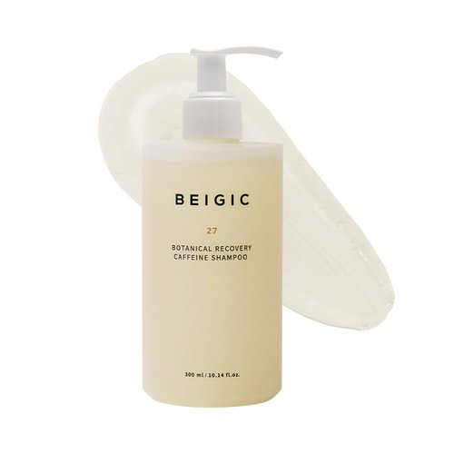 BEIGIC Botanical Recovery Caffeine Shampoo | Korean Hair Care Moisturizing Shampoo for Men & Women w/Vegan Caffeine, Vegan Repair Complex & Argan Oil | Sulfate-Free Vegan Shampoo (10.14 fl Oz)