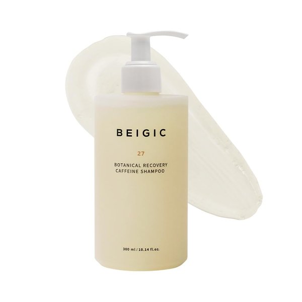 BEIGIC Botanical Recovery Caffeine Shampoo | Korean Hair Care Moisturizing Shampoo for Men & Women w/Vegan Caffeine, Vegan Repair Complex & Argan Oil | Sulfate-Free Vegan Shampoo (10.14 fl Oz)