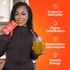 VitaHustle Electrolyte Hydration Immunity Drink Mix, Caffeine Free Stick Packs, Beta Glucan, Vitamin C, Elderberry (6 Count, Orange)