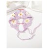 Verdusa Women's Floral Crochet Head Scarf Knitted Tie Hair Bandana Headband Head Kerchief Purple One-Size