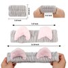 AMCAMI 6 Pcs Spa Headband Face Wash Headband and Wristband Set, Cute Make Up Cat Ears Headband Plush Animal Makeup Skincare Headbands with Face Washing Wristband for Women